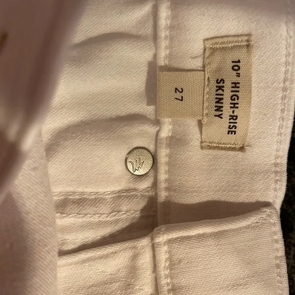 Madewell 10" High-Rise Skinny Jeans in Pure White (007) NWOT - Picture 3 of 4